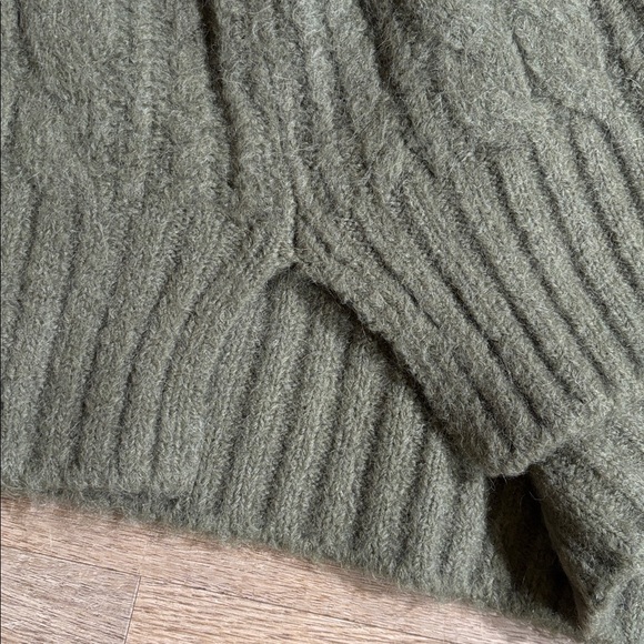 Anthropologie Boden Wool Knit Mohair Sweater Vest Dark Sage Green - Picture 6 of 8